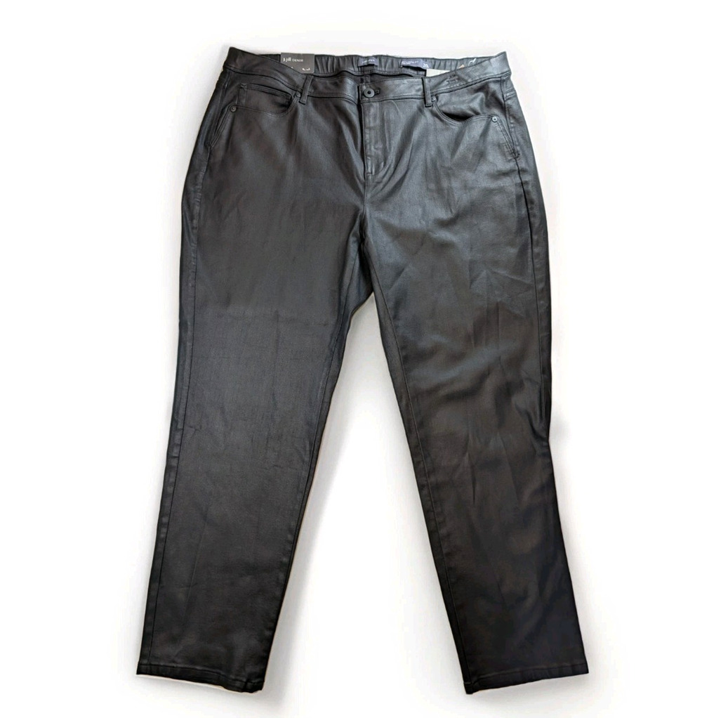 J.Jill Slim Ankle Pants Women 20 Regular Black Polished Office Capsule NWT $99